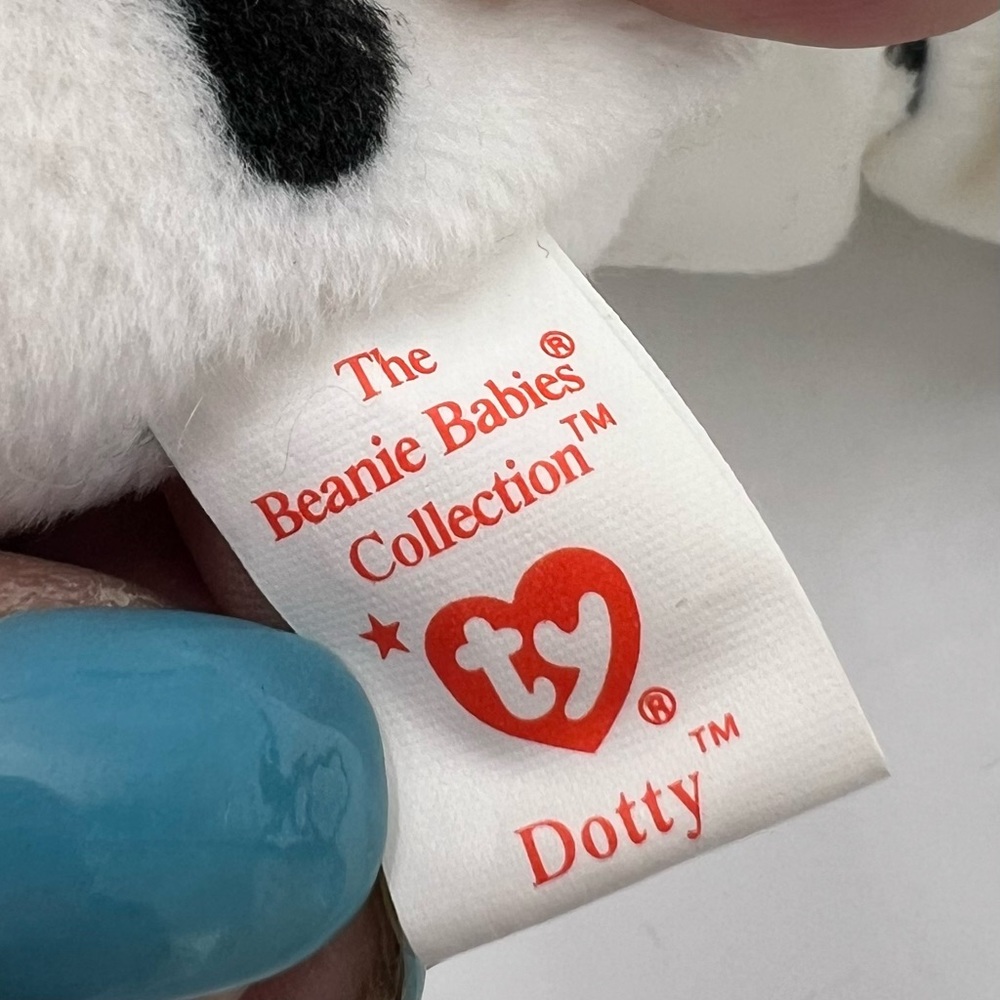 Vintage 1996 Ty Dotty the Dalmatian, Beanie Babies Collection Plush Dog, PVC - Picture 8 of 13
